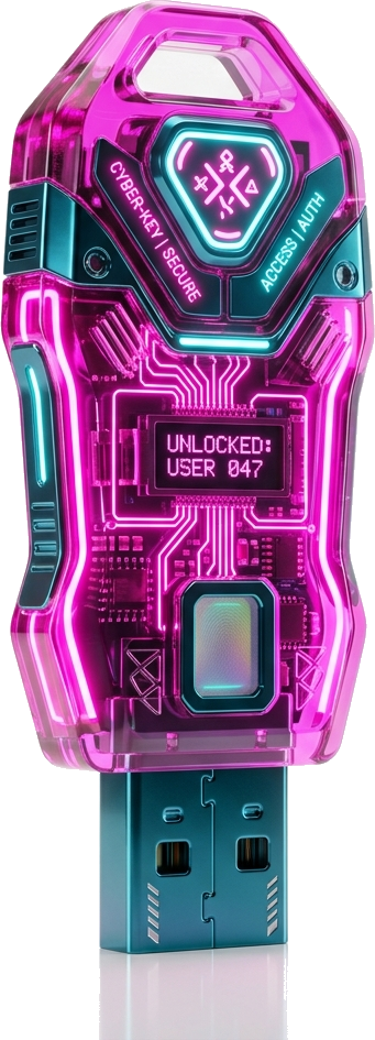 3D Neon Security Key