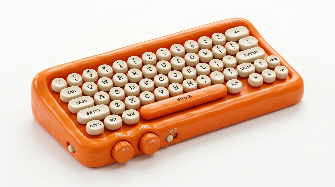 3D Retro Orange Keyboard