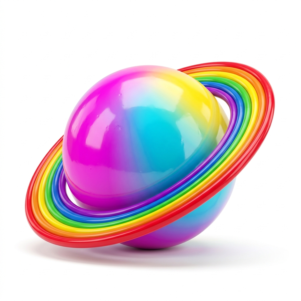 3D Saturn Candy Planet